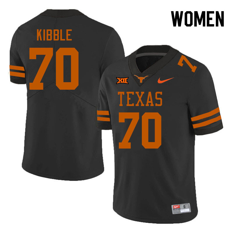 Women #70 Nate Kibble Texas Longhorns College Football Jerseys Stitched-Black